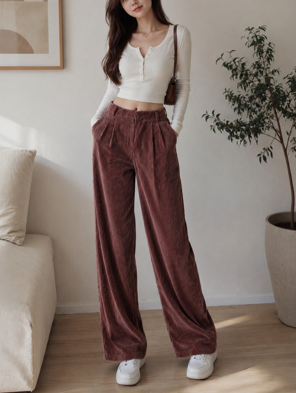Sunday Best High-Rise Corduroy Jeans - Brown Size 8